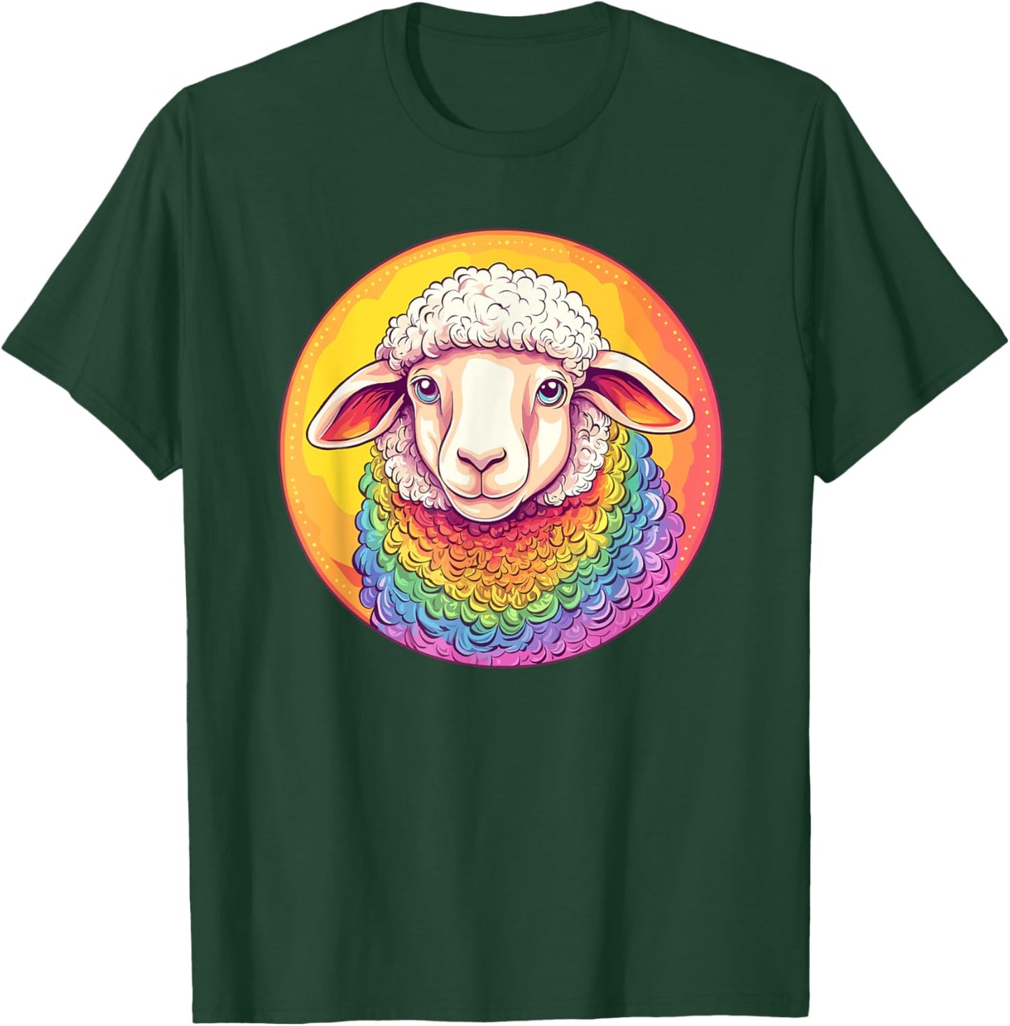 Rainbow Sheep Colorful Pride Love T-Shirt - T-Shirt | Forest