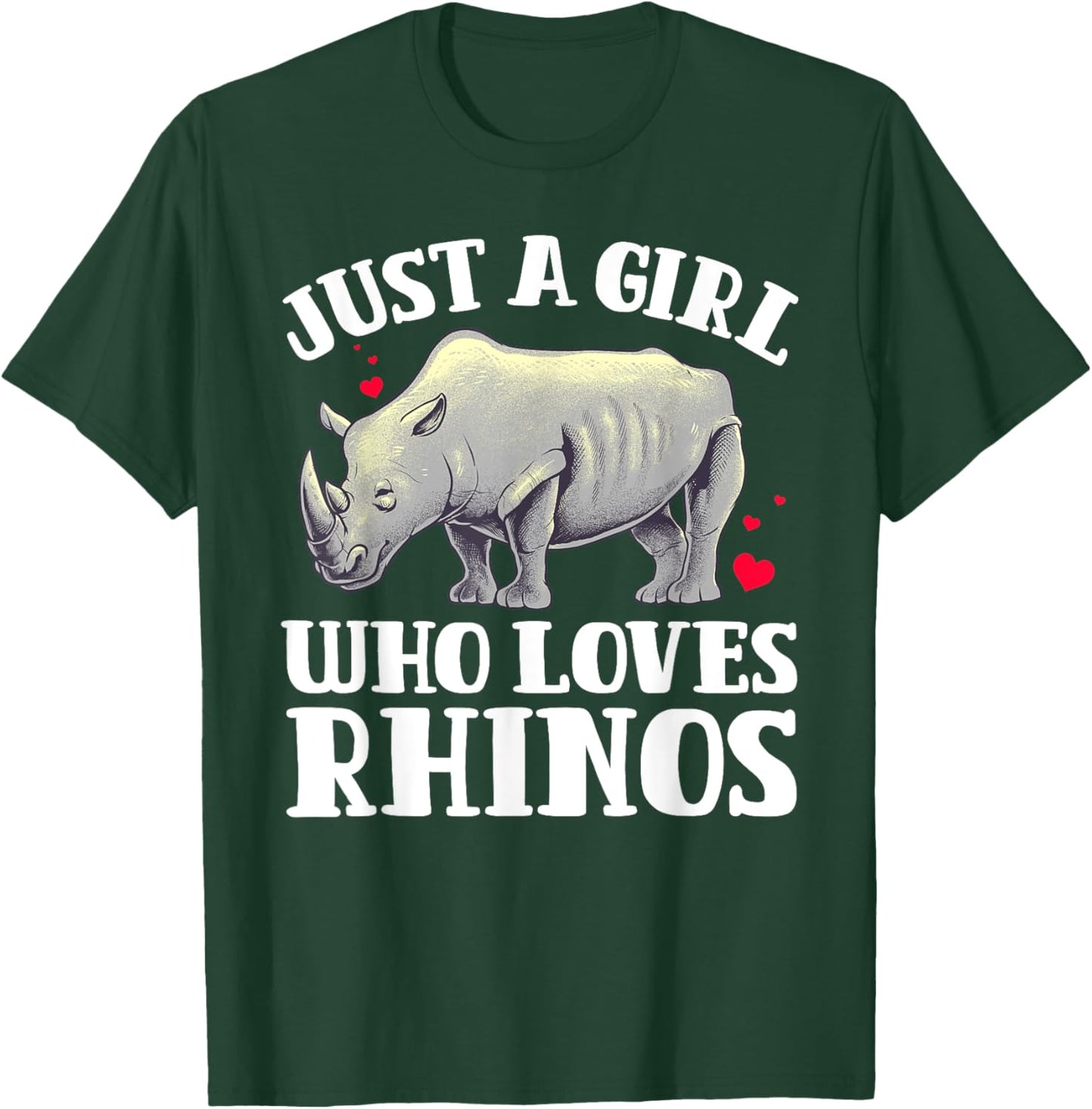 Cute Rhino Design For Girls Women Rhinoceros Lover Rhino T-Shirt - T-Shirt | Forest