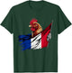 French Rooster France Flag T-Shirt - T-Shirt | Forest