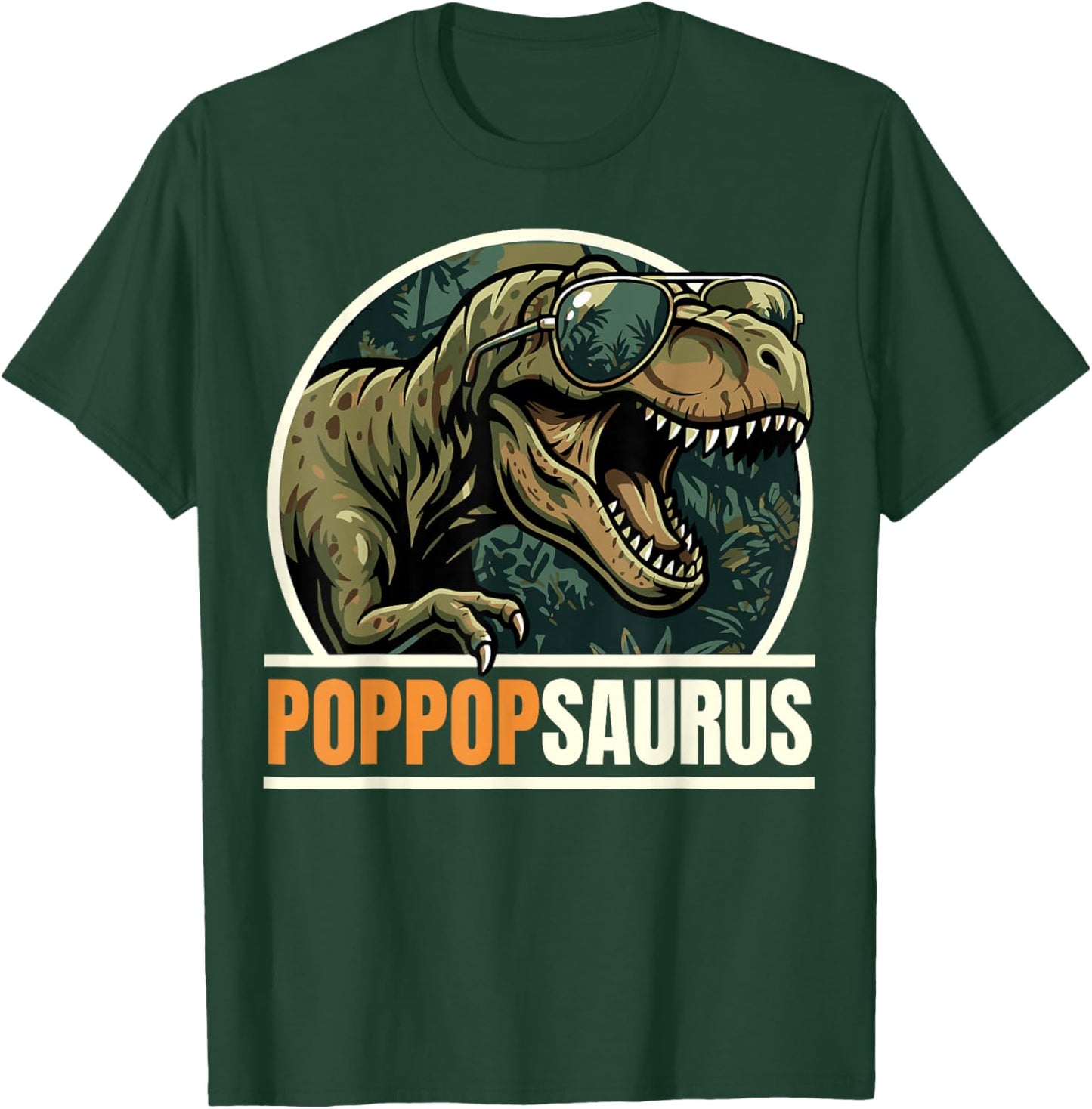 PopPopSaurus T-Rex Dinosaur Poppop Grandpa Father's Day T-Shirt - T-Shirt | Forest
