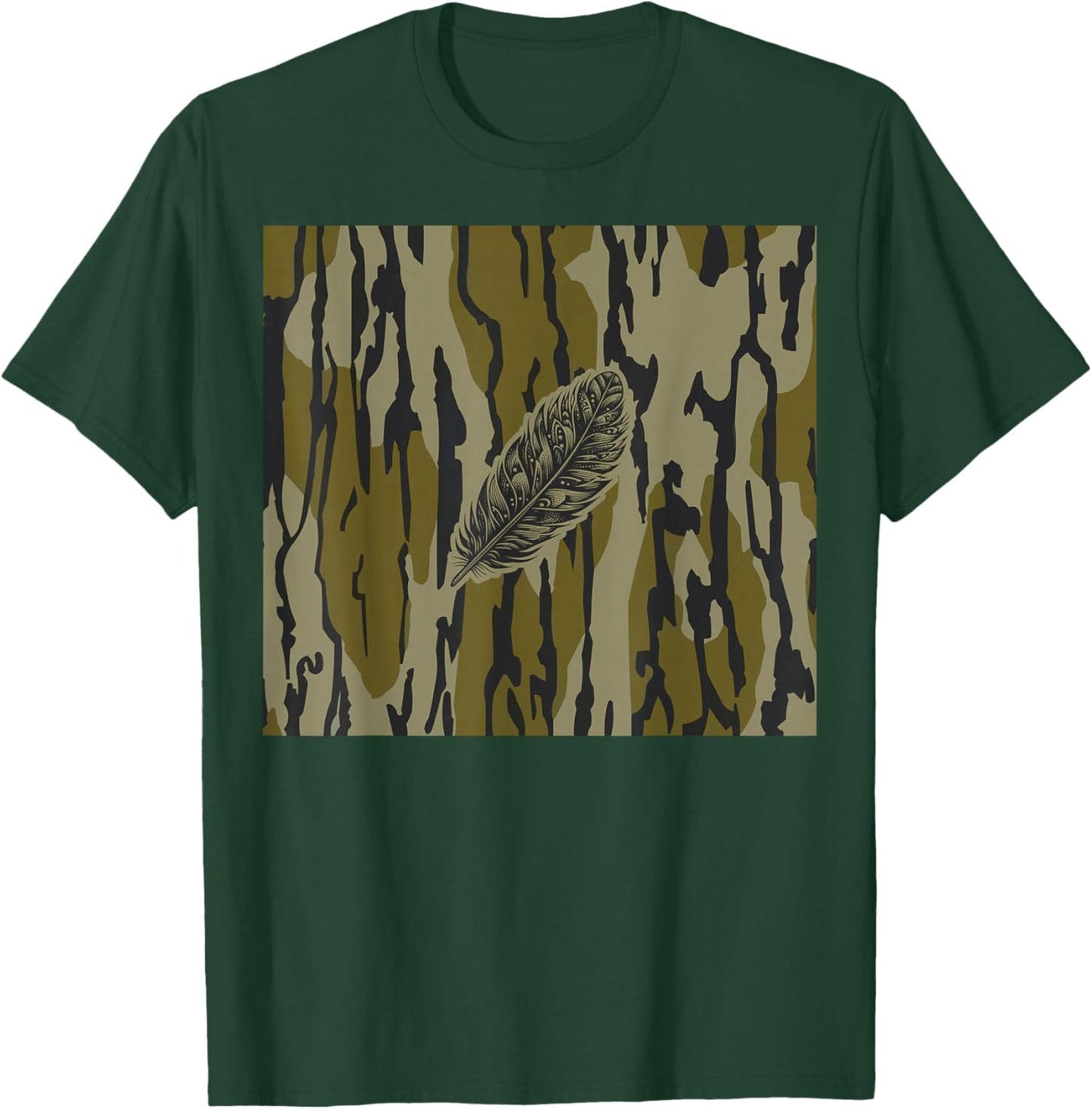 Turkey Feather Bottom lands Camo T-Shirt - T-Shirt | Forest
