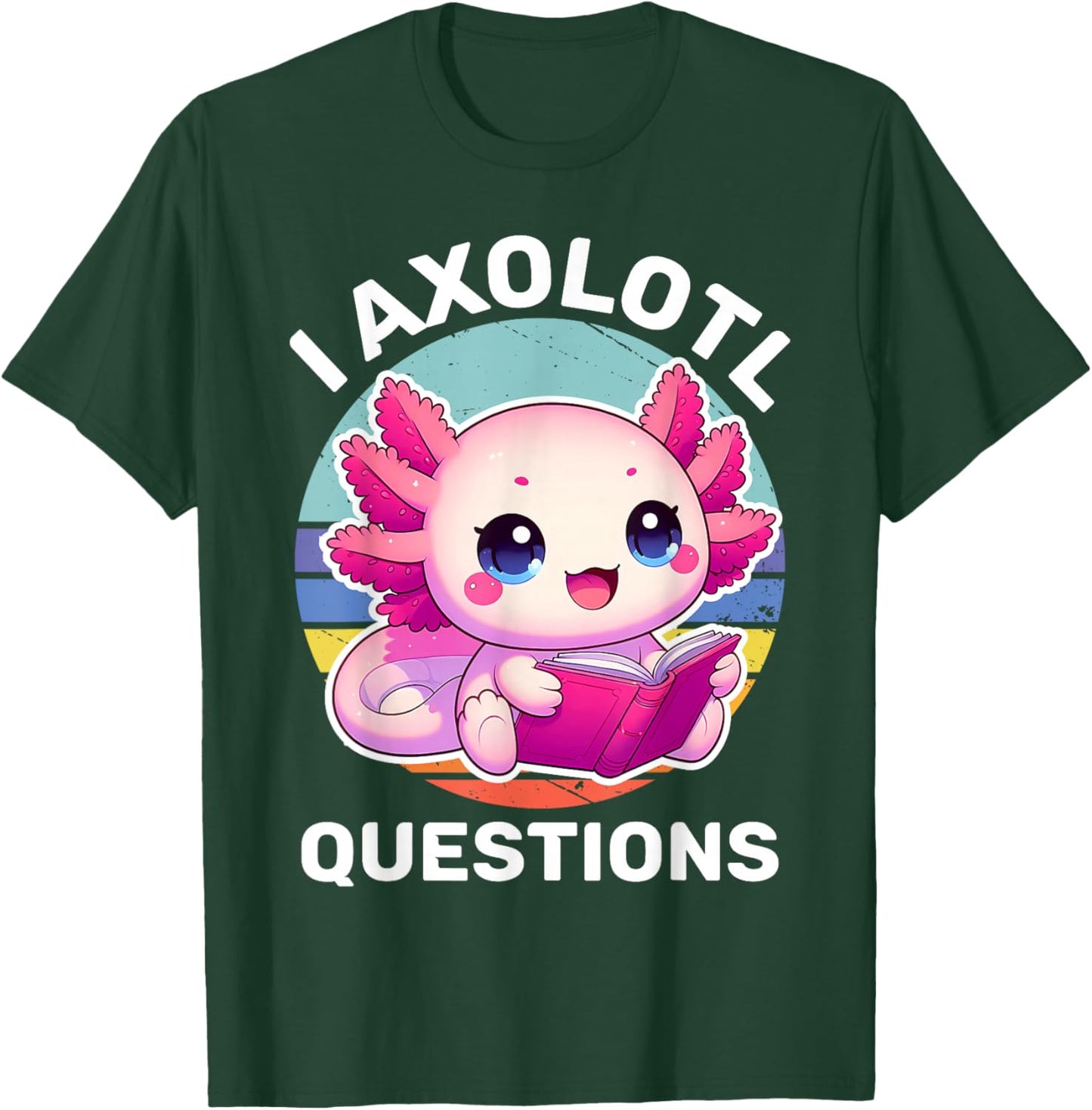 I Axolotl Questions Kids Funny Cute Axolotl Retro Vintage T-Shirt - T-Shirt | Forest