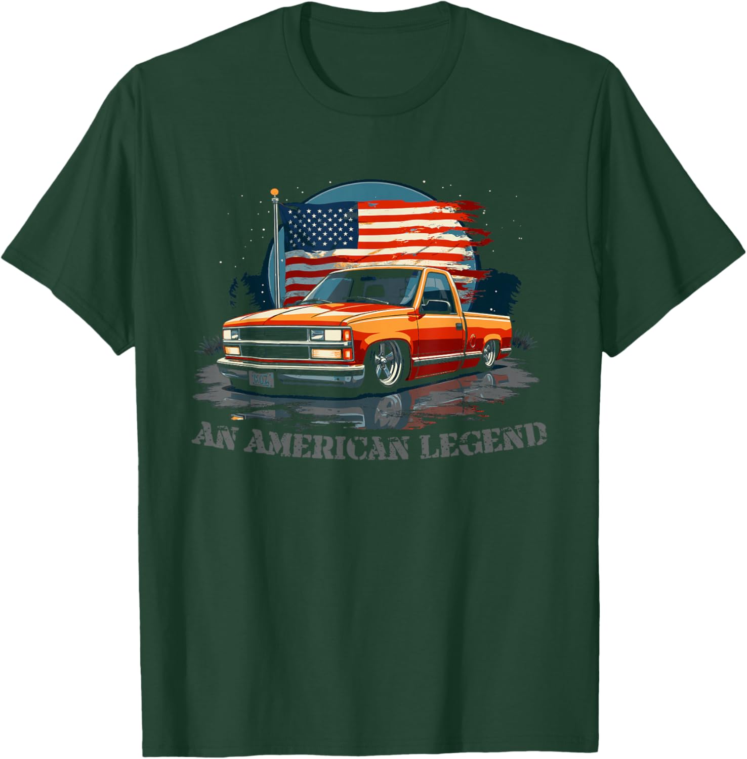 OBS Single Cab Truck Old Body Style American Legend CK Truck T-Shirt - T-Shirt | Forest