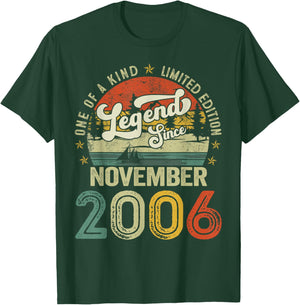 18 Years Old Legend since November 2006 18th Birthday Boys T-Shirt - T-Shirt | Forest