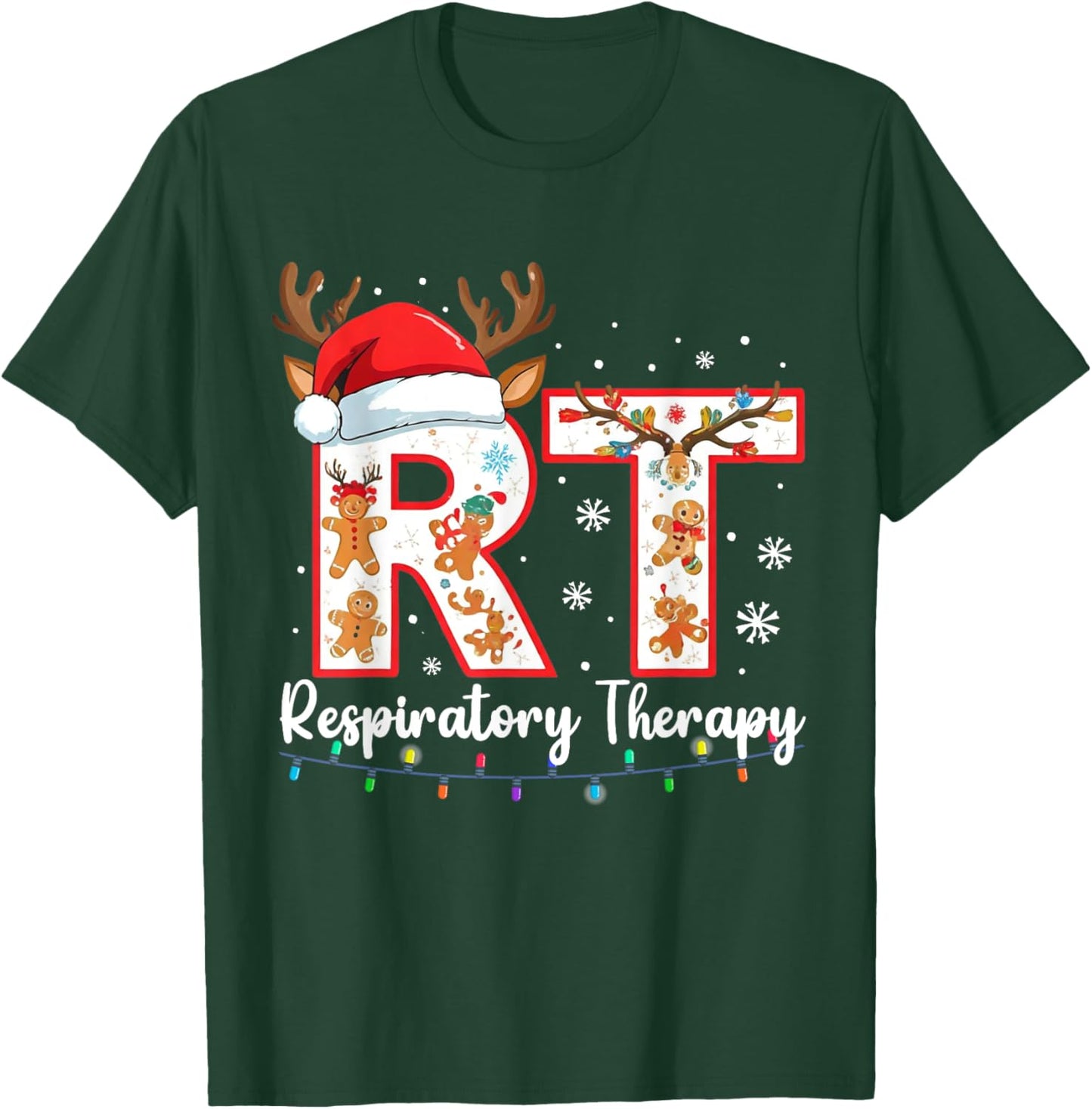 Christmas Nurse Respiratory Therapist Lung Therapy Nursing T-Shirt - T-Shirt | Forest
