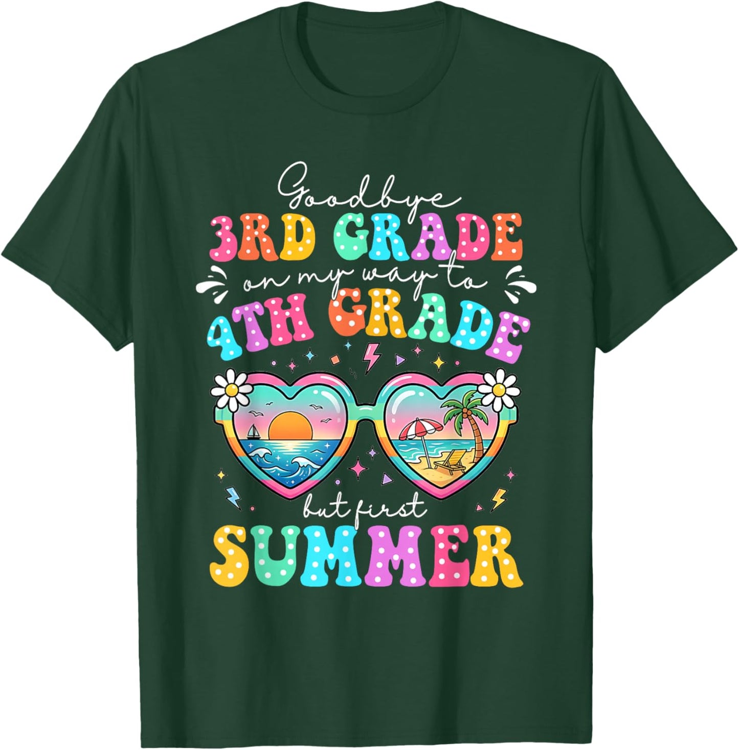 Goodbye 3rd Grade Graduation to 4th Grade First Summer Boys T-Shirt - T-Shirt | Forest