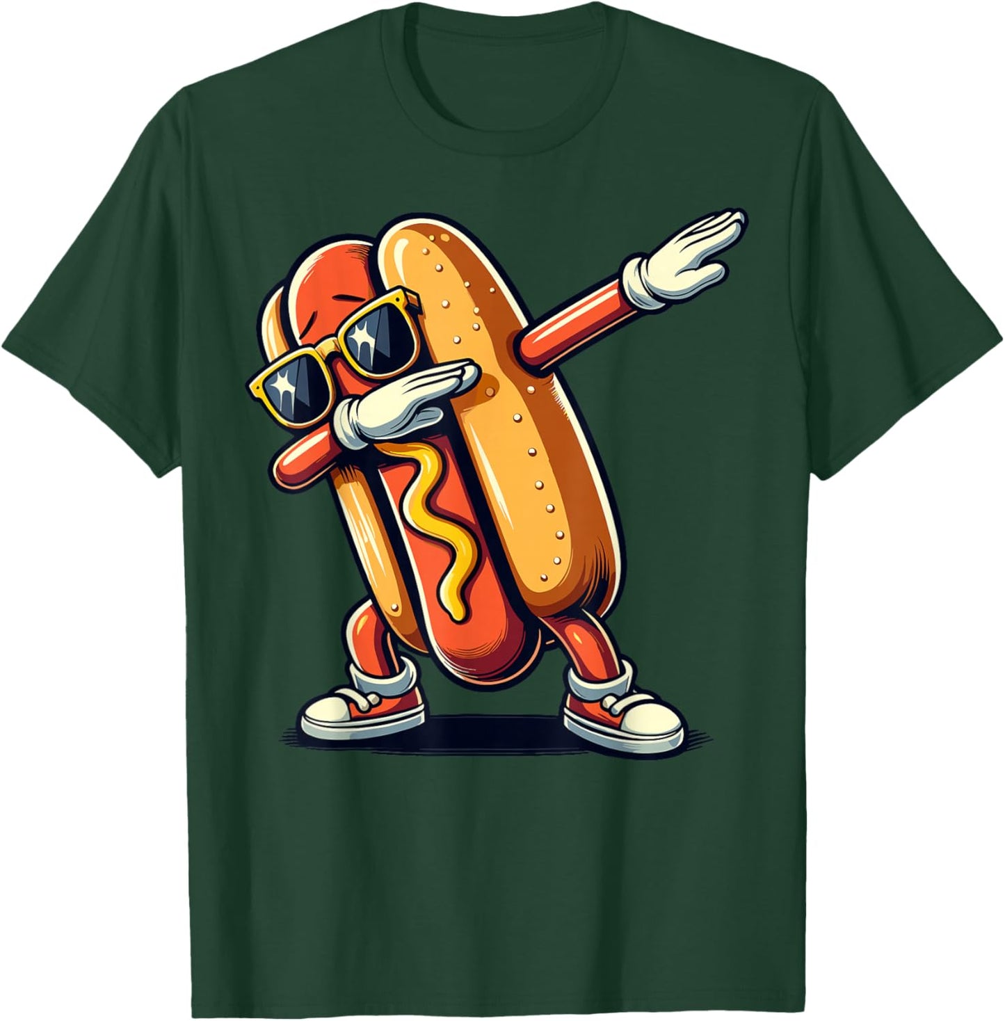 Cool Hot Dog Dabbing Funny Fast Food Hotdog Lovers Toddler T-Shirt - T-Shirt | Forest