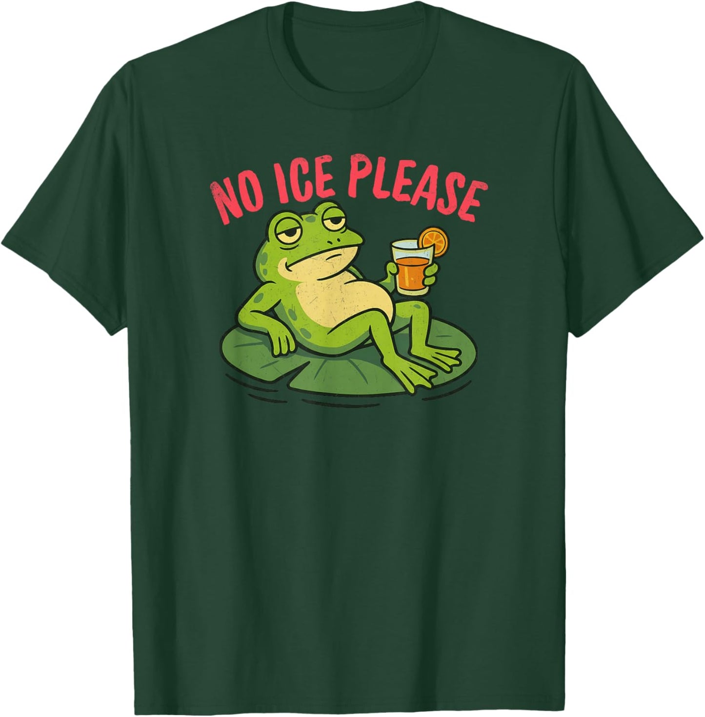 No Ice Please Funny Unamused Frog Meme T-Shirt - T-Shirt | Forest