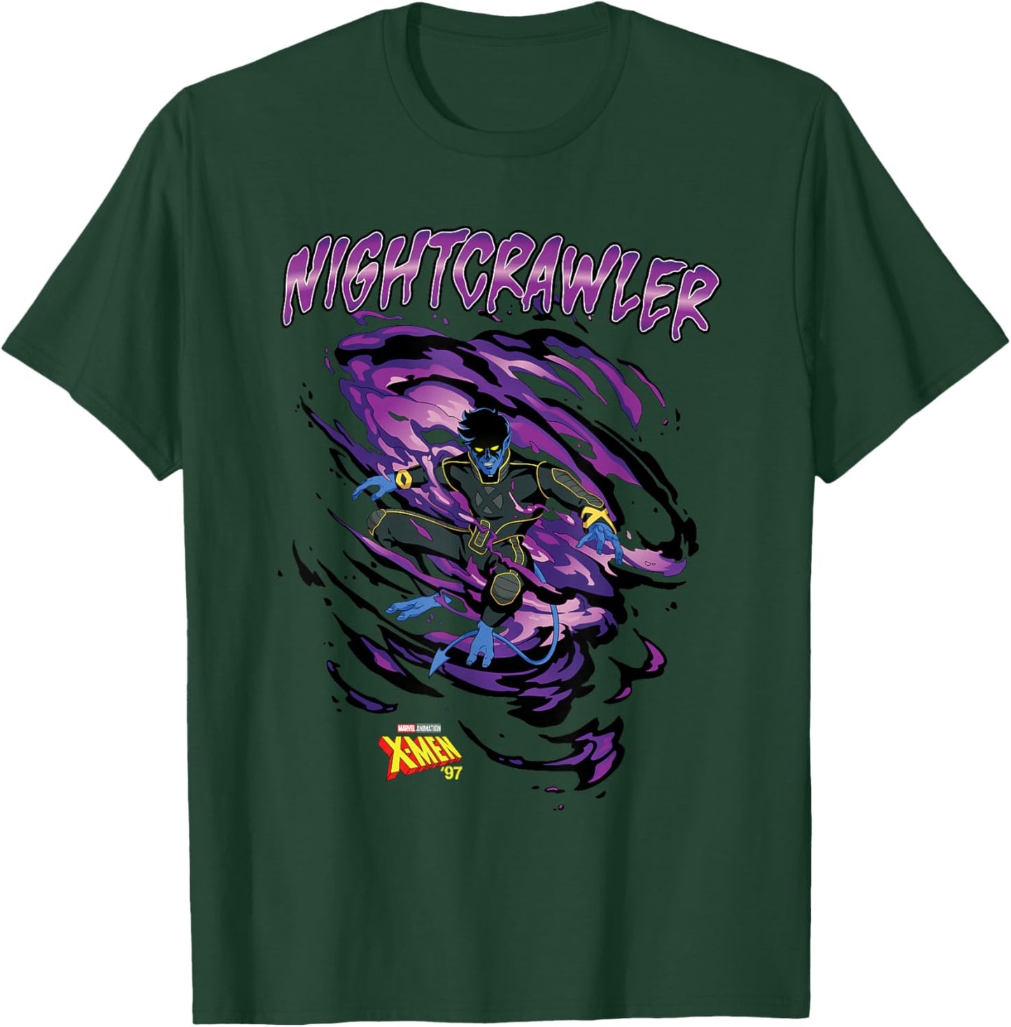 Marvel X-Men '97 Nightcrawler Purple Smoke Retro T-Shirt - T-Shirt | Forest