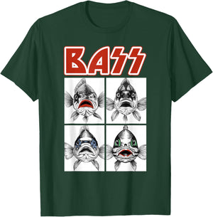 Bass Angler Fisherman Fishing Men Women Kids Funny Fishing T-Shirt - T-Shirt | Forest