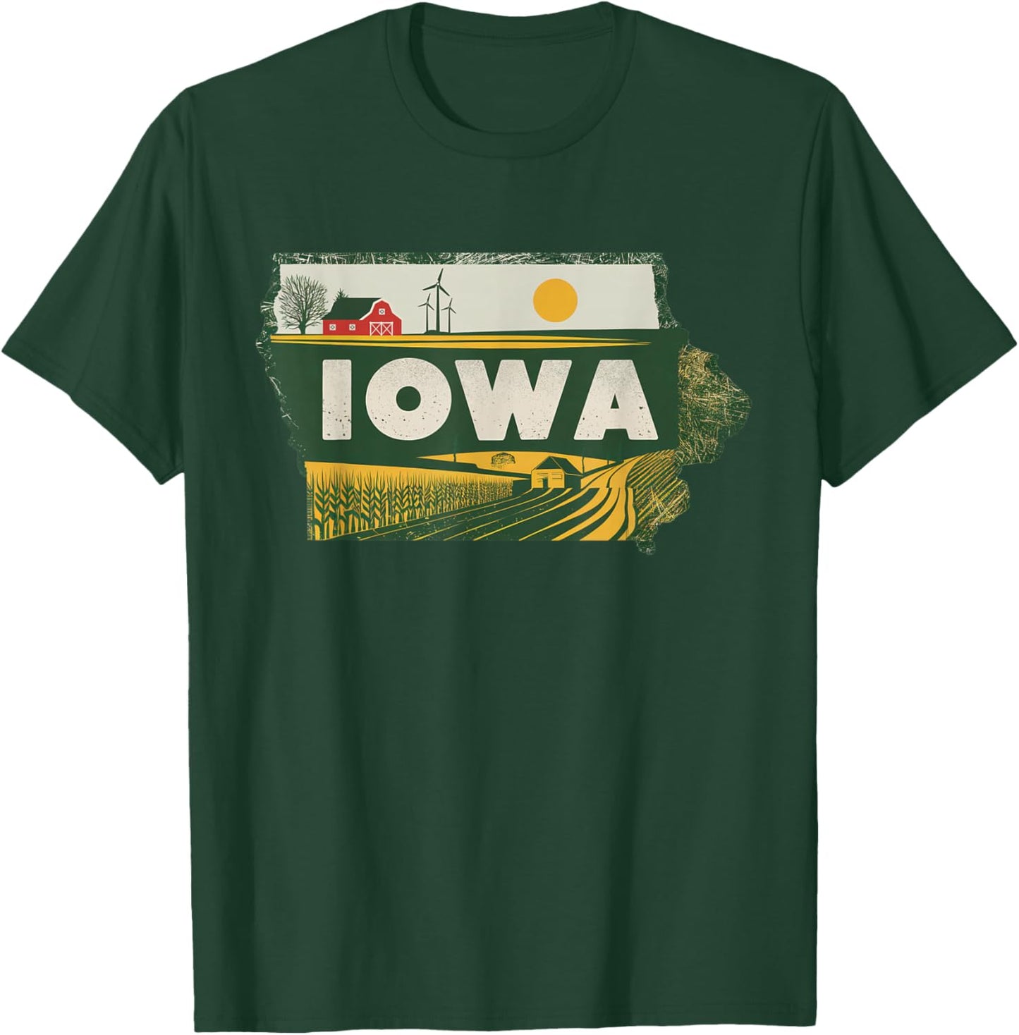 Iowa State of Iowa Retro Iowa T-Shirt - T-Shirt | Forest