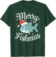 Merry Fishmas Cute Fish Christmas Decor with Santa Hat and T-Shirt - T-Shirt | Forest