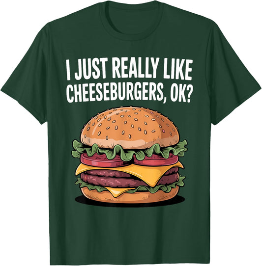 Funny Cheeseburger Art Women Kids Hamburger Burger T-Shirt - T-Shirt | Forest