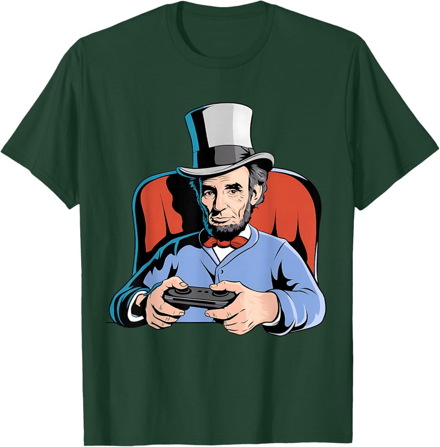 Abraham Lincoln Playing Video Games Historical Gamer Gaming T-Shirt - T-Shirt | Forest