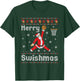 Merry Swishmas Basketball Dunk Rebound Santa Christmas Party T-Shirt - T-Shirt | Forest