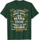 Vintage Birthday Gift 70 Years Born in March 1956 T-Shirt - T-Shirt | Forest