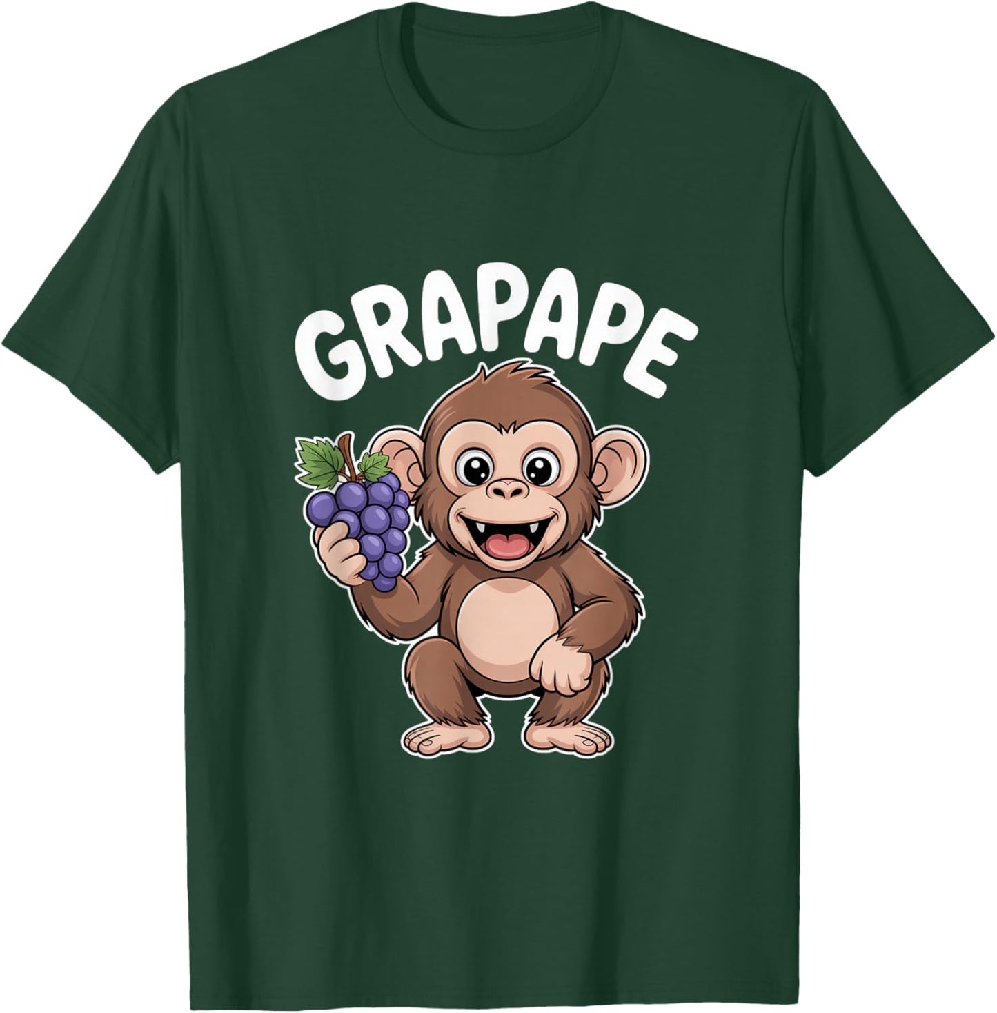 Grapape Grape Monkey Cartoon Cute Funny Ape T-Shirt - T-Shirt | Forest