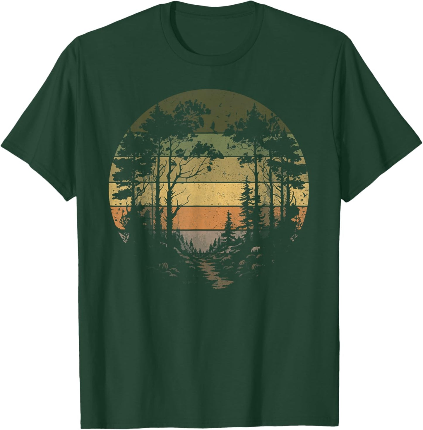 Trees Wildlife Nature Vintage Retro Forest Man Woman Girl T-Shirt - T-Shirt | Forest
