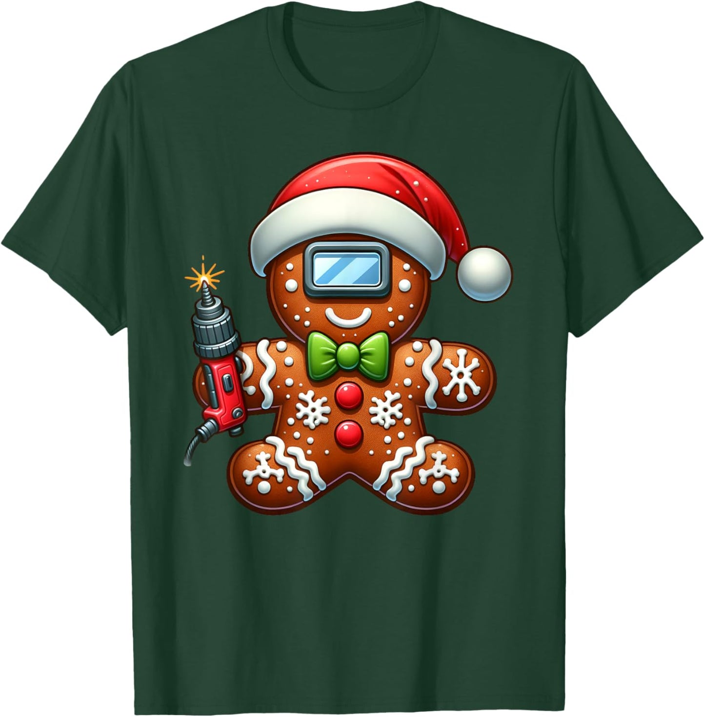 Funny Gingerbread Man Welder Christmas Kids T-Shirt - T-Shirt | Forest