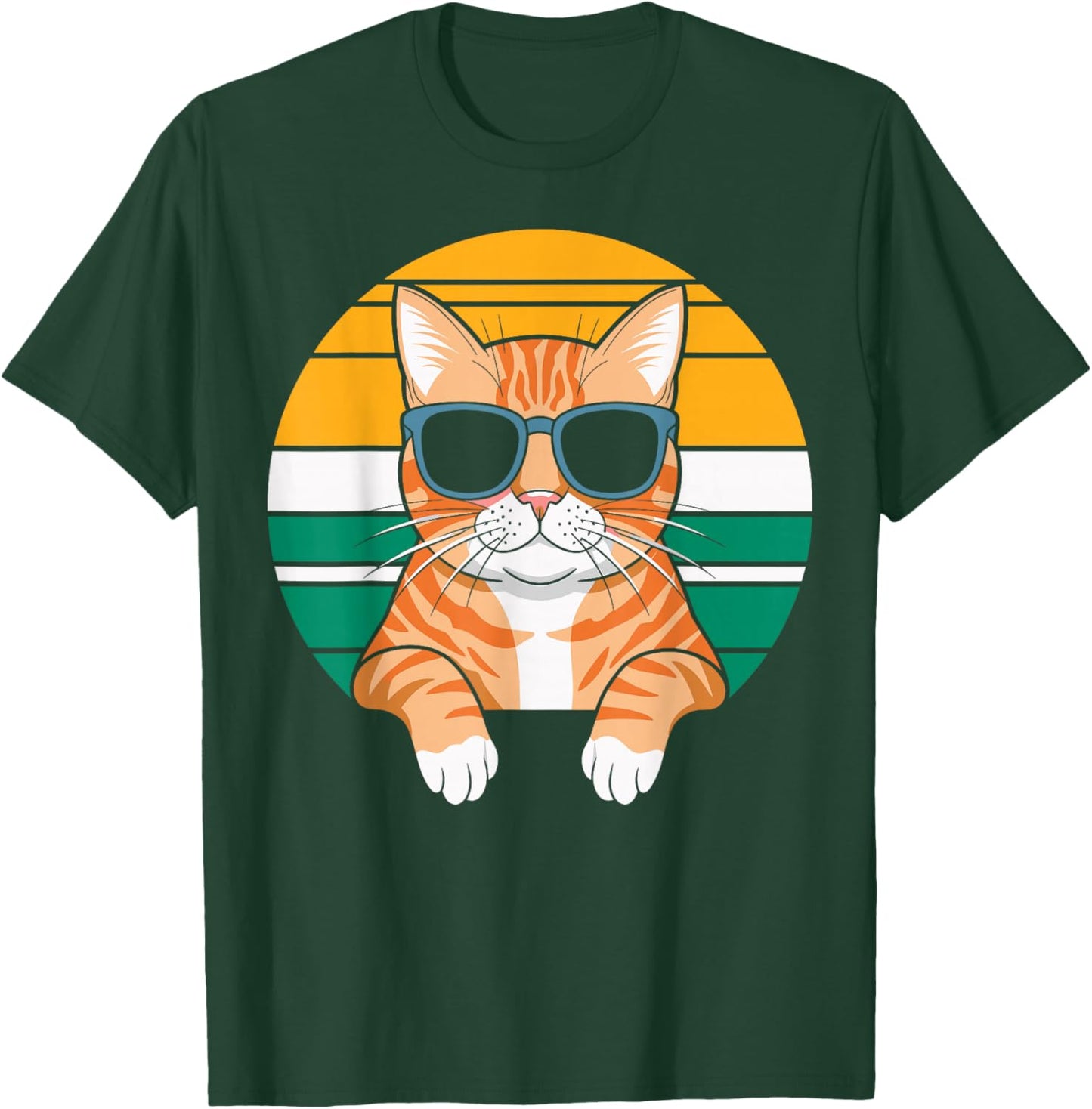 Orange Tabby Cat With Sunglasses Orange Cat T-Shirt - T-Shirt | Forest