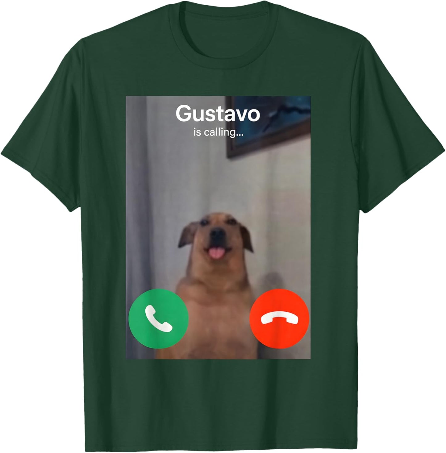 Gustavo The Dog is Calling Incoming Call Brainrot Memes GenZ T-Shirt - T-Shirt | Forest