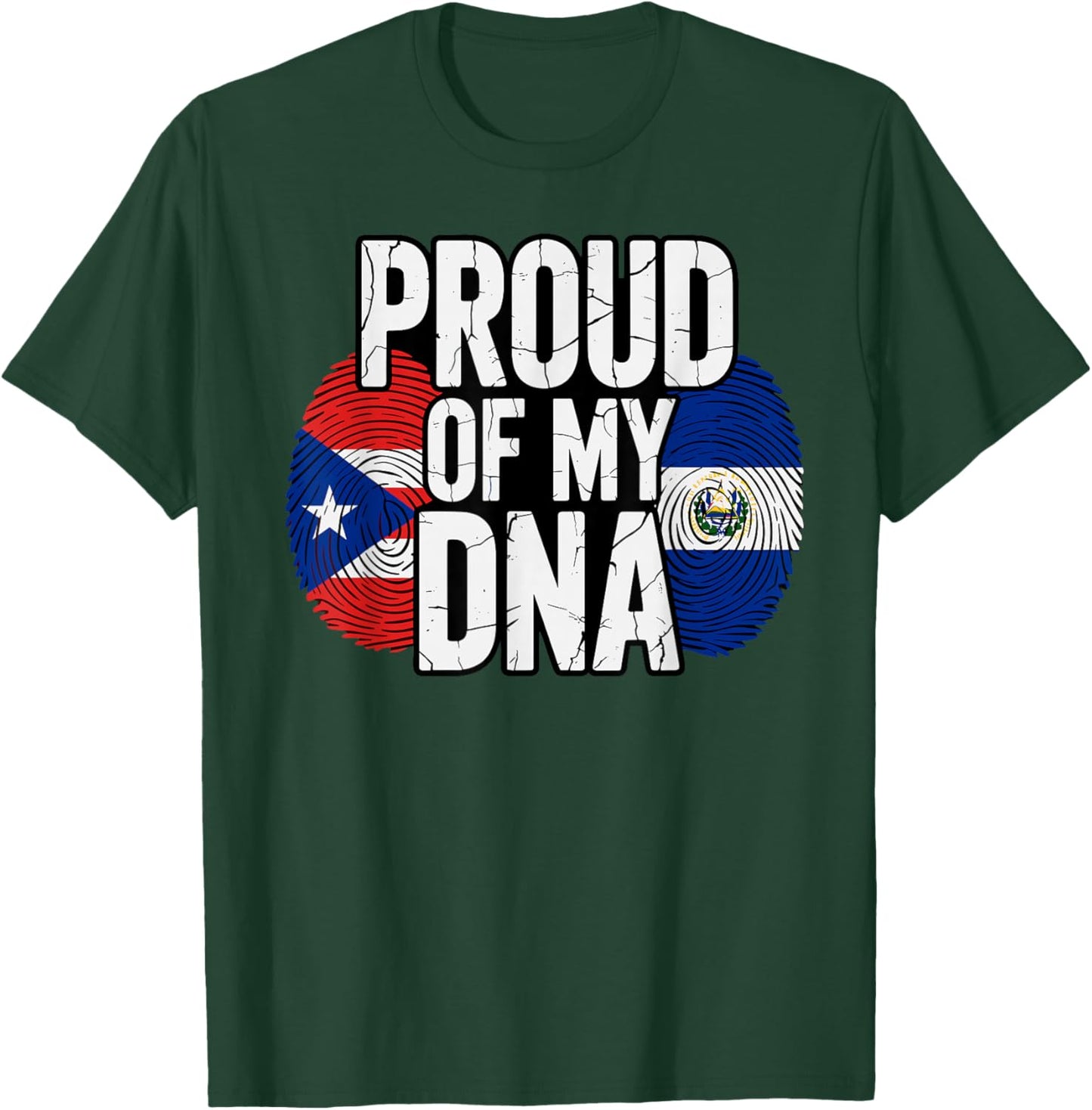 Proud of My DNA Half Puerto Rican Salvadoran Roots T-Shirt - T-Shirt | Forest