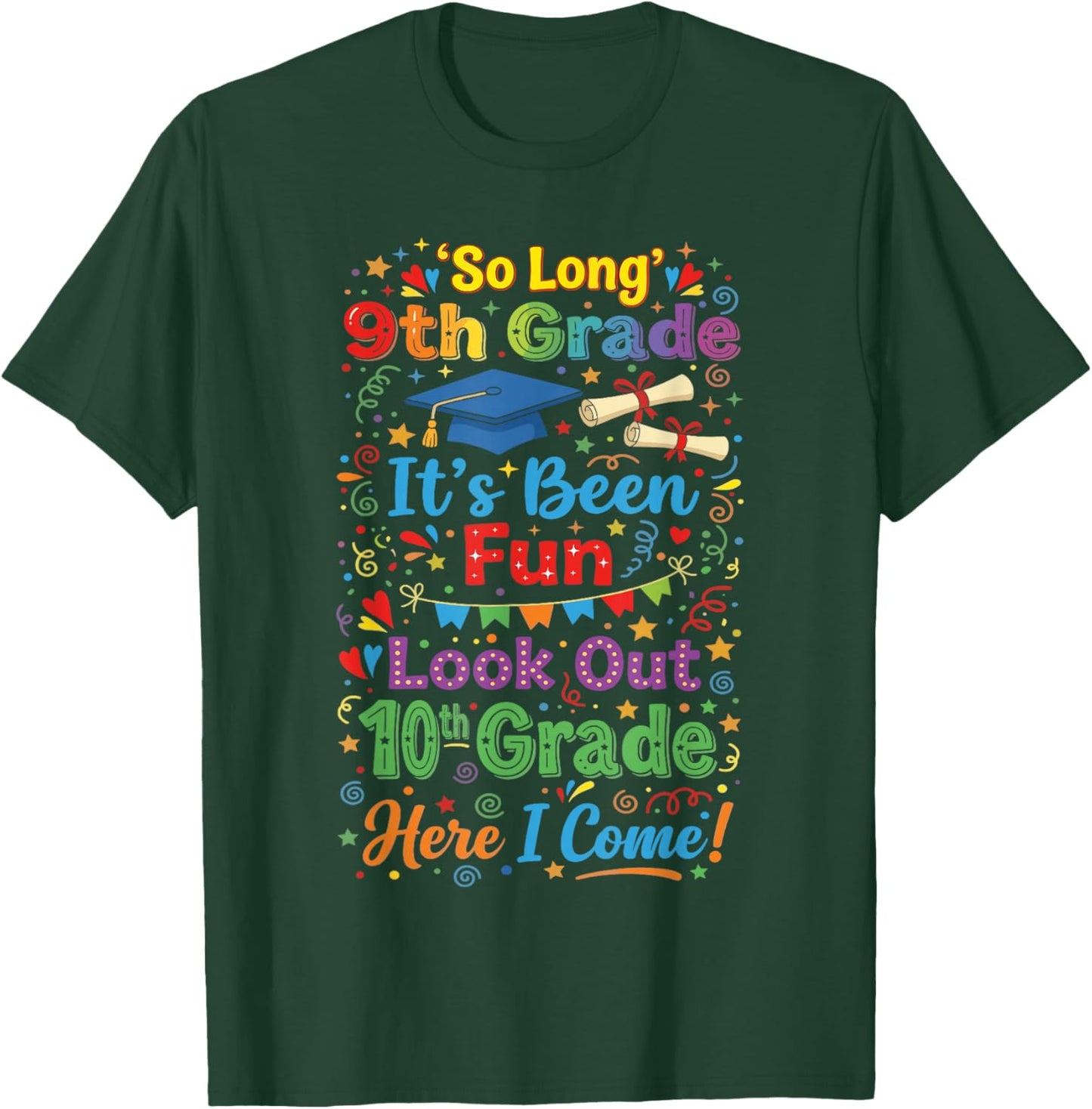 Boys So Long Ninth Grade Tenth Grade Here I Come T-Shirt - T-Shirt | Forest