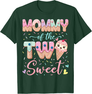 Mommy Of The Two Sweet Ice Cream Lover 2Nd Birthday Girl T-Shirt - T-Shirt | Forest