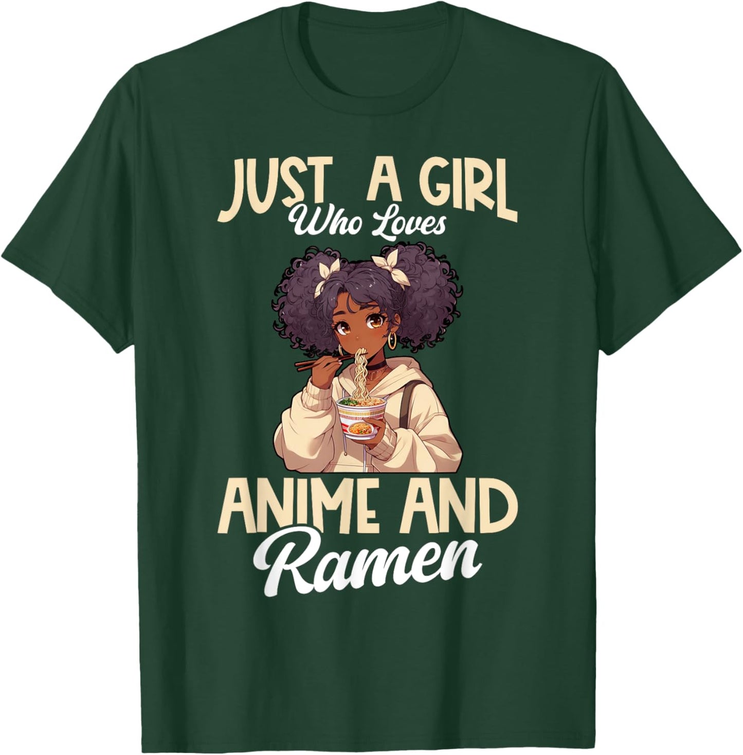 Just A Girl Who Loves Anime And Ramen African American T-Shirt - T-Shirt | Forest