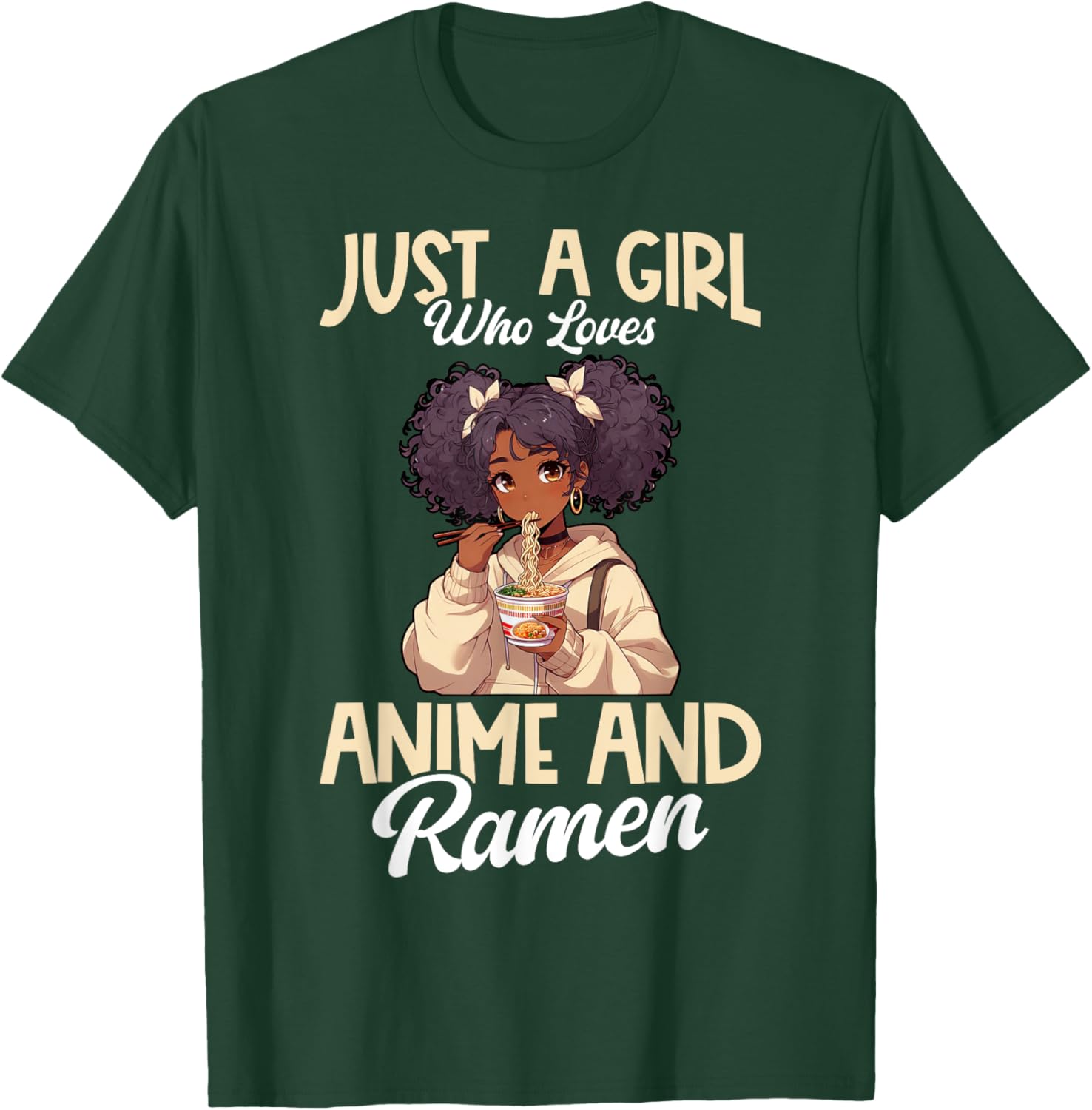 Just A Girl Who Loves Anime And Ramen African American T-Shirt - T-Shirt | Forest