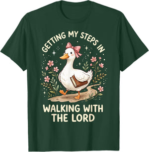 Getting My Steps in Walking with The Lord T-Shirt - T-Shirt | Forest
