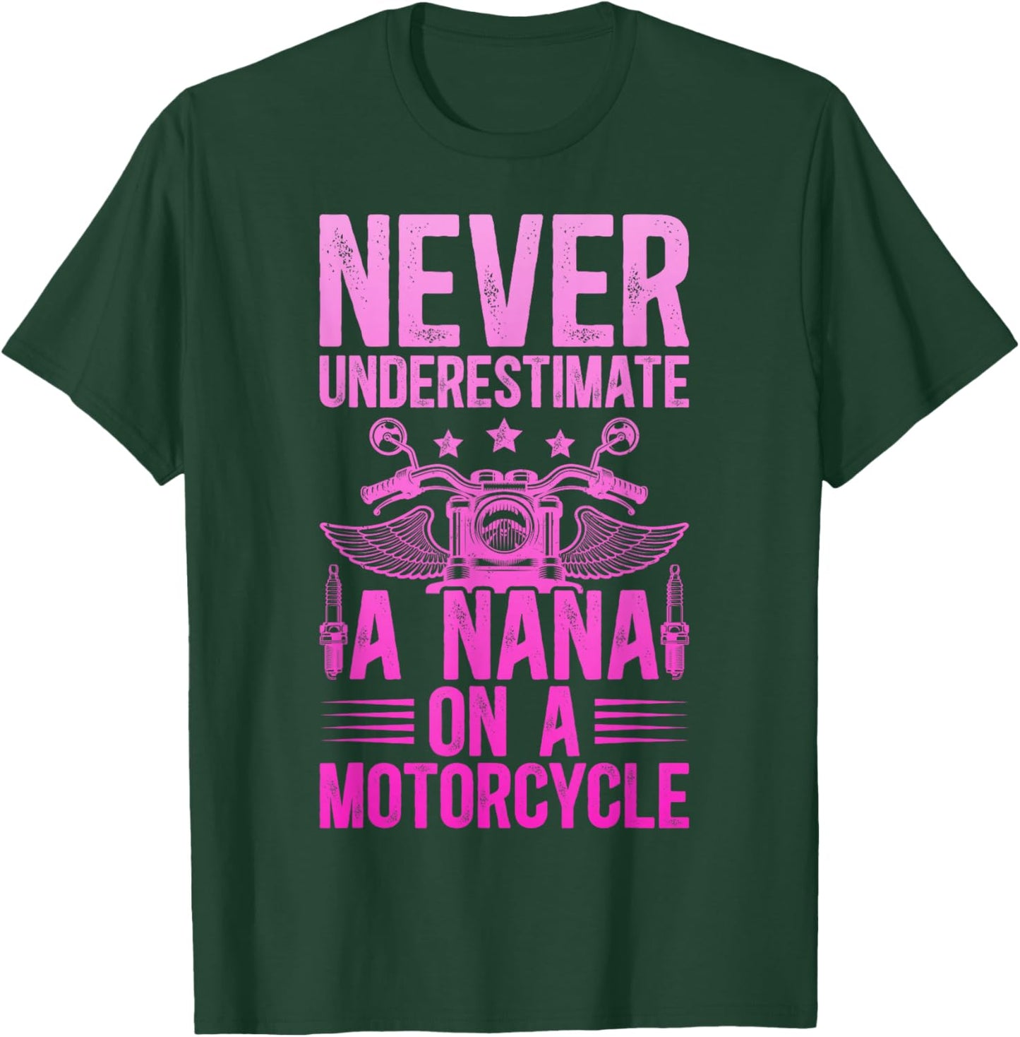 Nana On A Motorcycle Rider Nana Grandma Biker Nana T-Shirt - T-Shirt | Forest