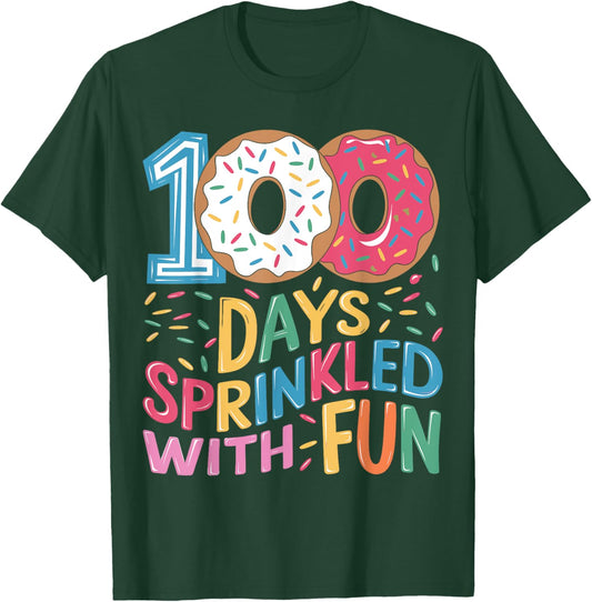 100 Days of School Girls Kindergarten 100th Day of School T-Shirt - T-Shirt | Forest