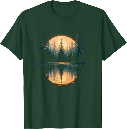 Wildlife Trees Outdoors Nature Retro Forest Graphic T-Shirt - T-Shirt | Forest