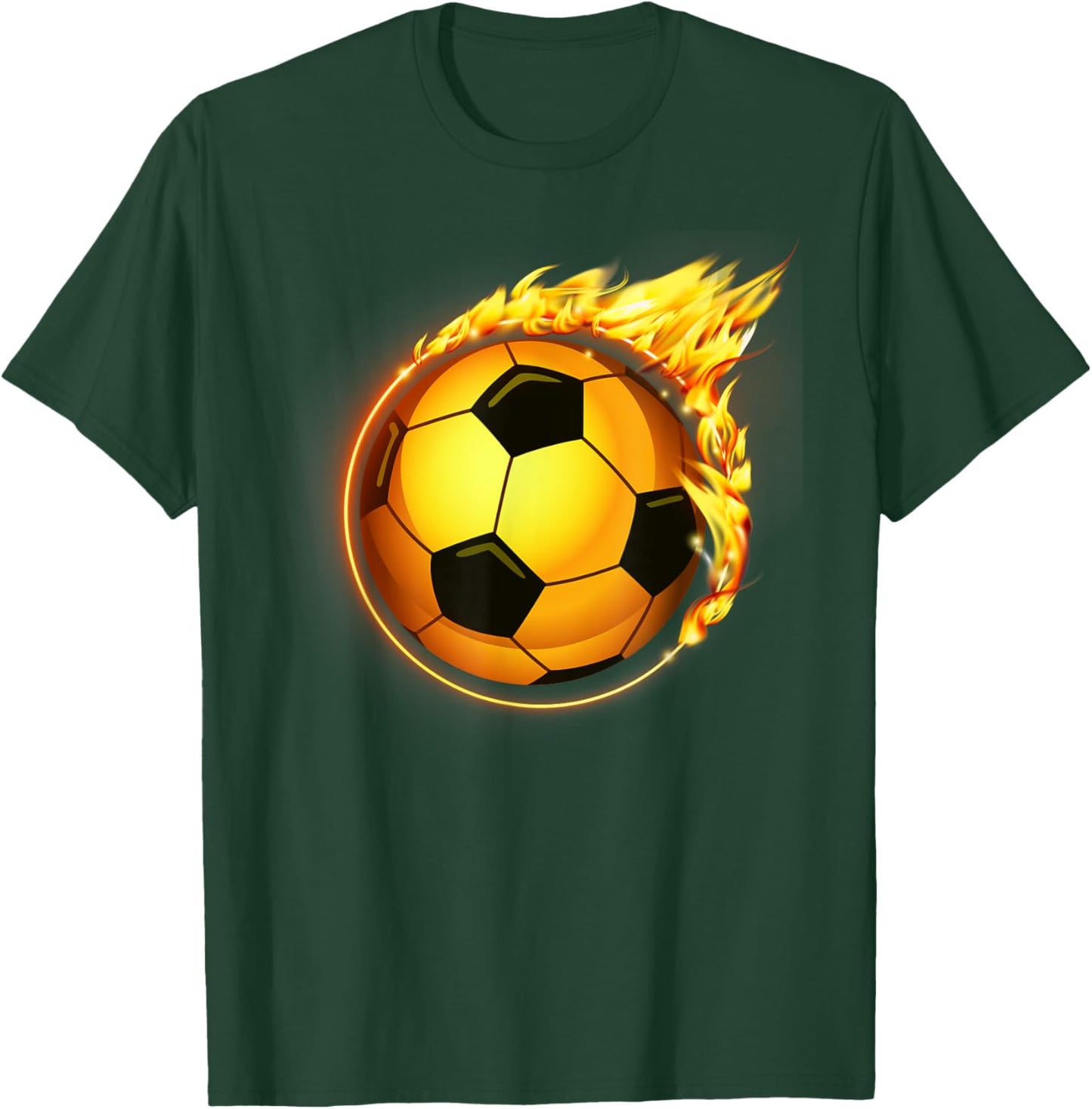 Flaming Soccer Ball Flames Soccer Goal T-Shirt - T-Shirt | Forest