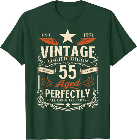 55 Ans Anniversaire Homme Cadeau 1971 Vintage T-Shirt - T-Shirt | Forest