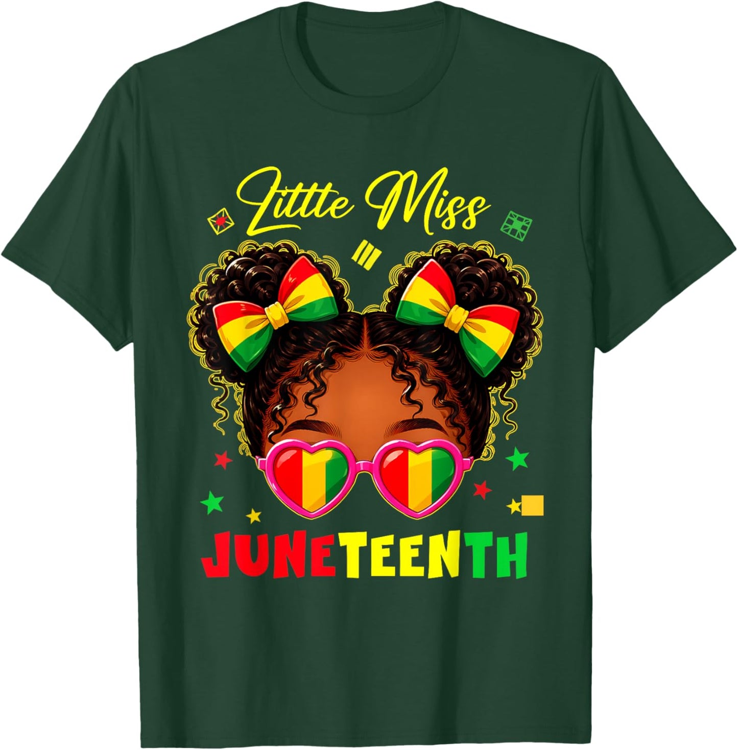 Miss Juneteenth African June 19th Afro Women Youth Toddler T-Shirt - T-Shirt | Forest