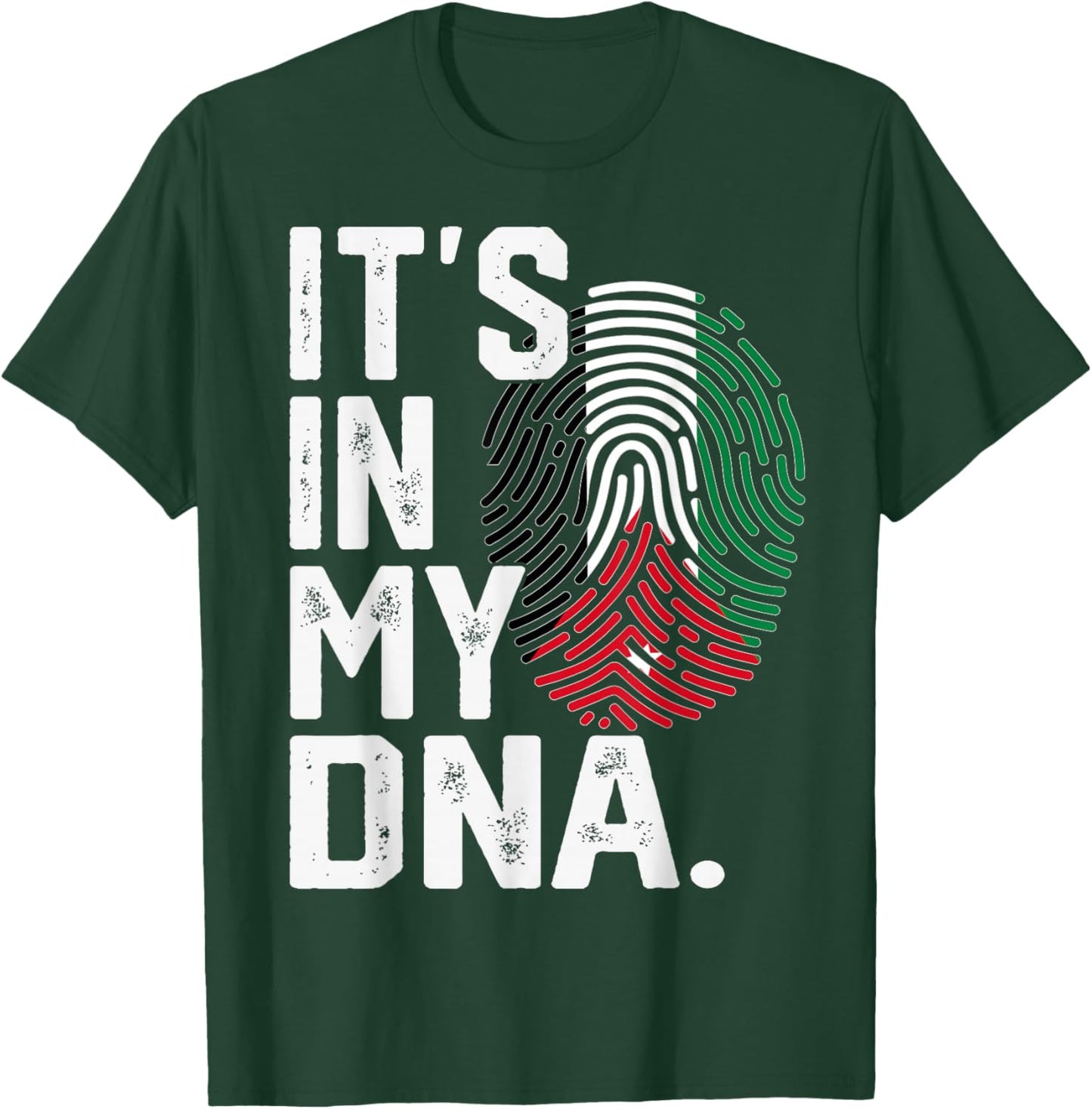 Jordan Roots Flag Fingerprint Graphic Patriotic T-Shirt - T-Shirt | Forest