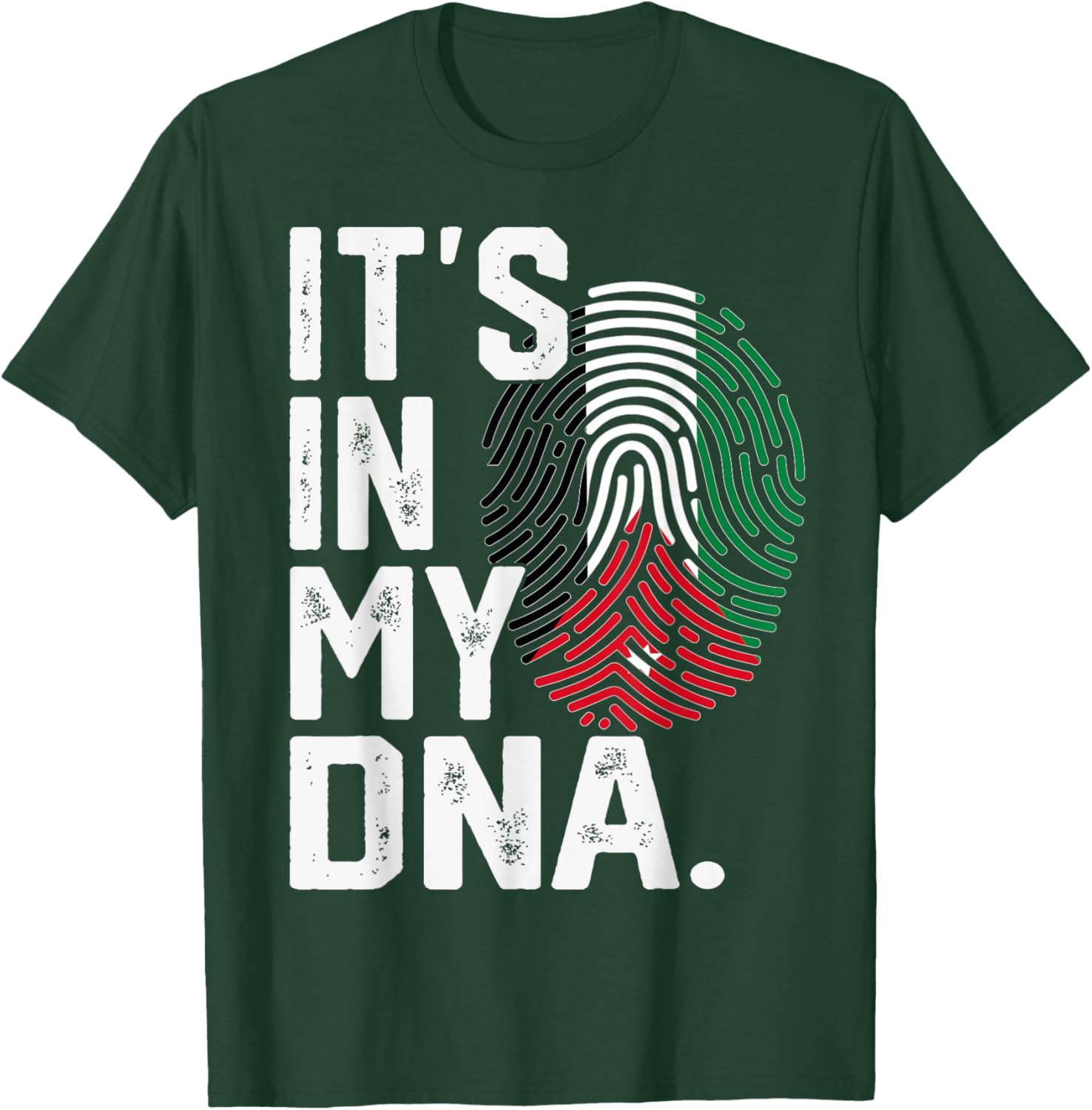 Jordan Roots Flag Fingerprint Graphic Patriotic T-Shirt - T-Shirt | Forest