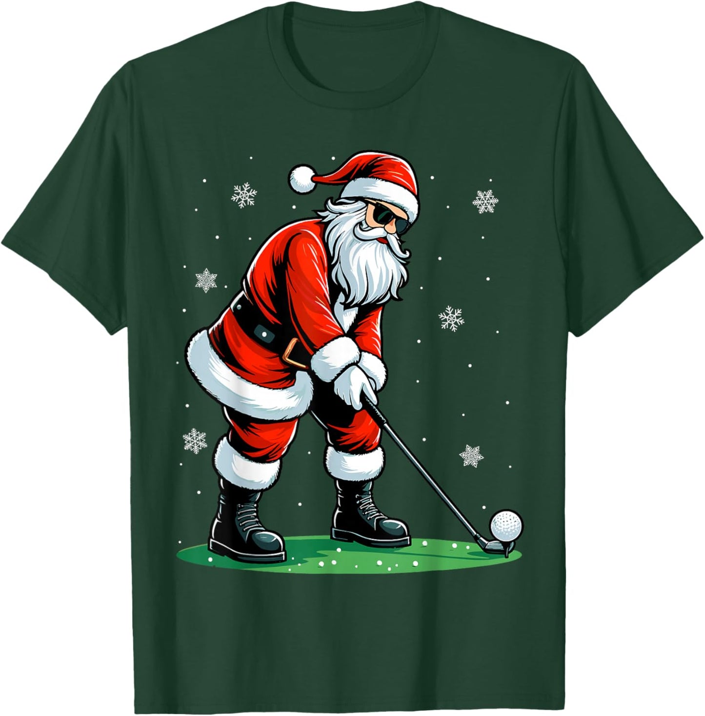 Christmas Golf Santa Golfer Xmas Funny Christmas Golfing T-Shirt - T-Shirt | Forest