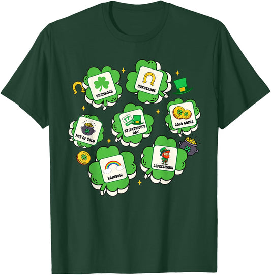 St. Patrick's Day SPED Teacher AAC Special Education Irish T-Shirt - T-Shirt | Forest