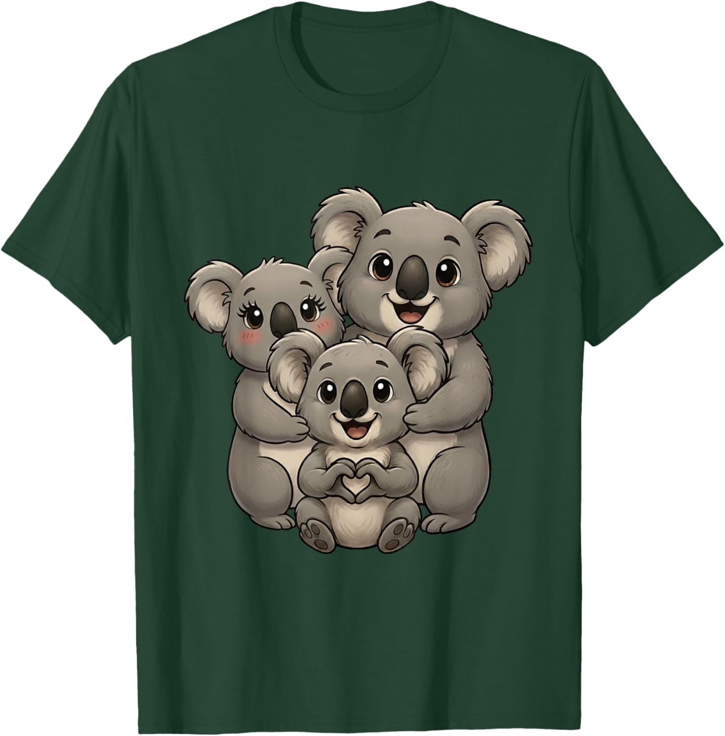 Koala mit Familie | Süßer Koalabär mit Koala Mama & Papa T-Shirt - T-Shirt | Forest