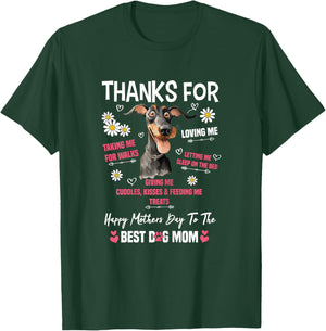 Happy Mother's Day To The Best Dog Mom Doberman Lover T-Shirt - T-Shirt | Forest