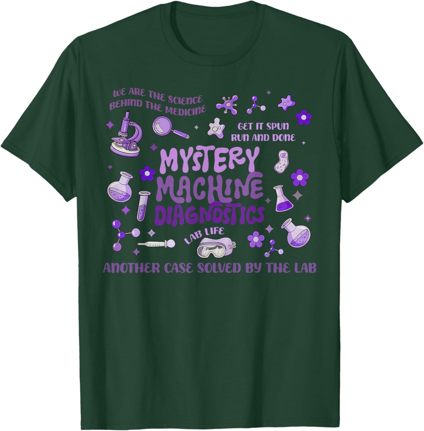 Mystery Machine of Diagnostics Lab Week 2025 Med Lab Tech T-Shirt - T-Shirt | Forest