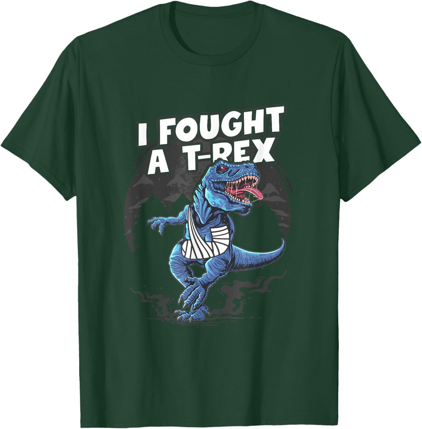 Broken Arm Recovery Boys Dinosaur I Fought A T-Rex Injury T-Shirt - T-Shirt | Forest