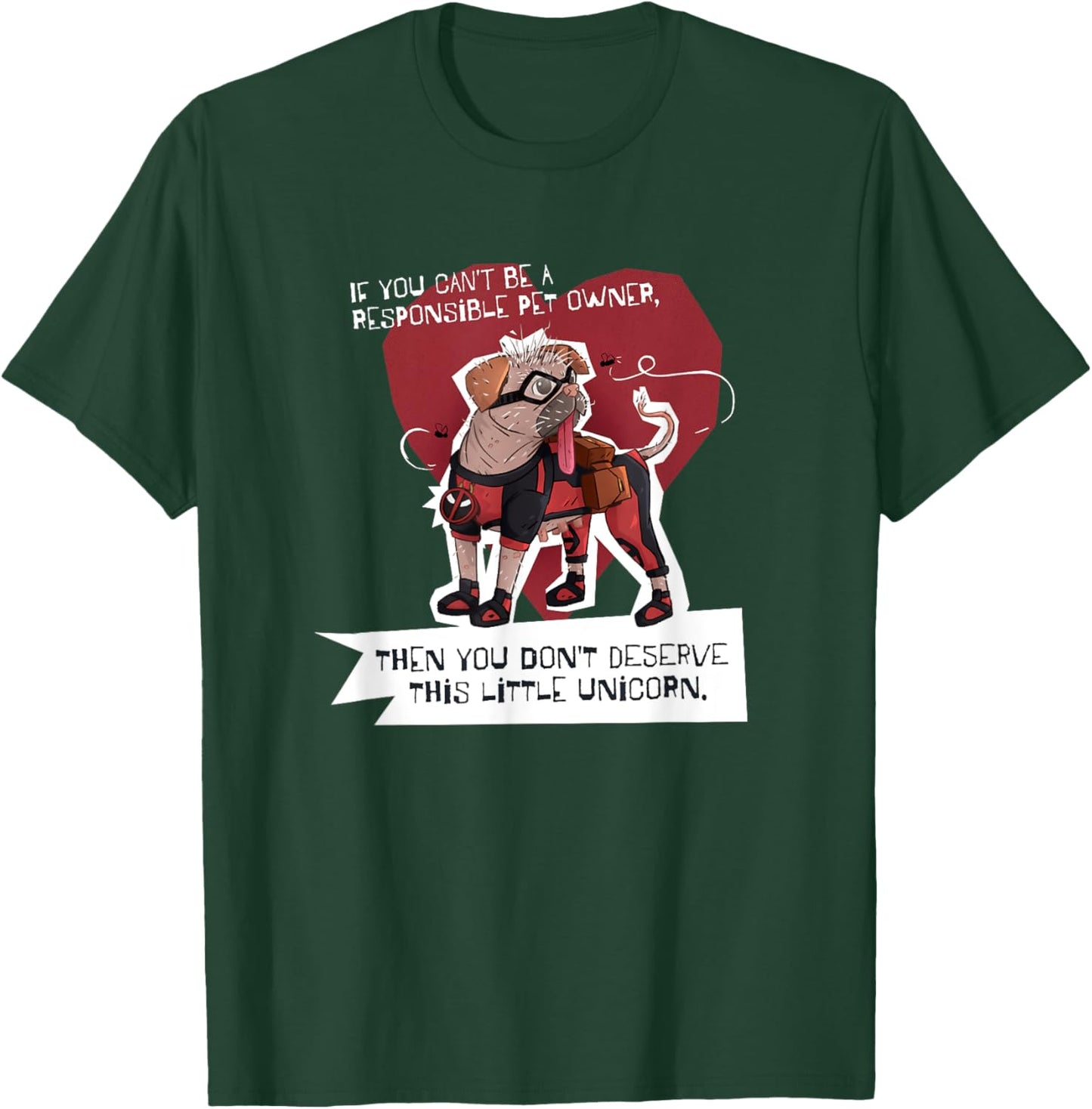 Marvel Studios Deadpool & Wolverine Dogpool Little Unicorn T-Shirt - T-Shirt | Forest