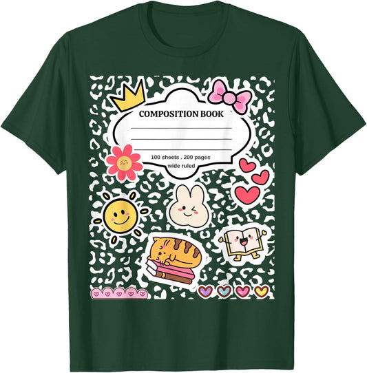 Composition Notebook Costume Matching Group Halloween School T-Shirt - T-Shirt | Forest