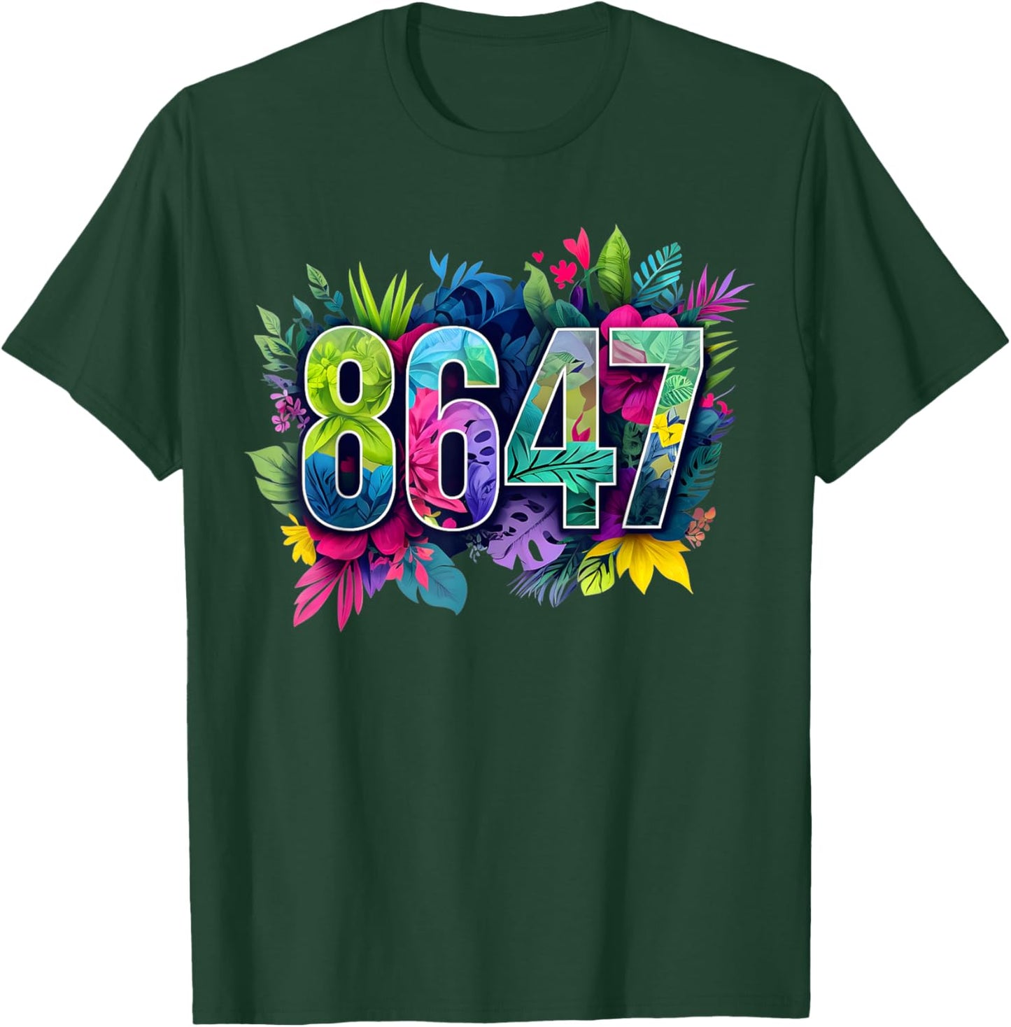 Anti Trump 8647 Floral Resist 86 47 Impeach Trump Impeach 47 T-Shirt - T-Shirt | Forest