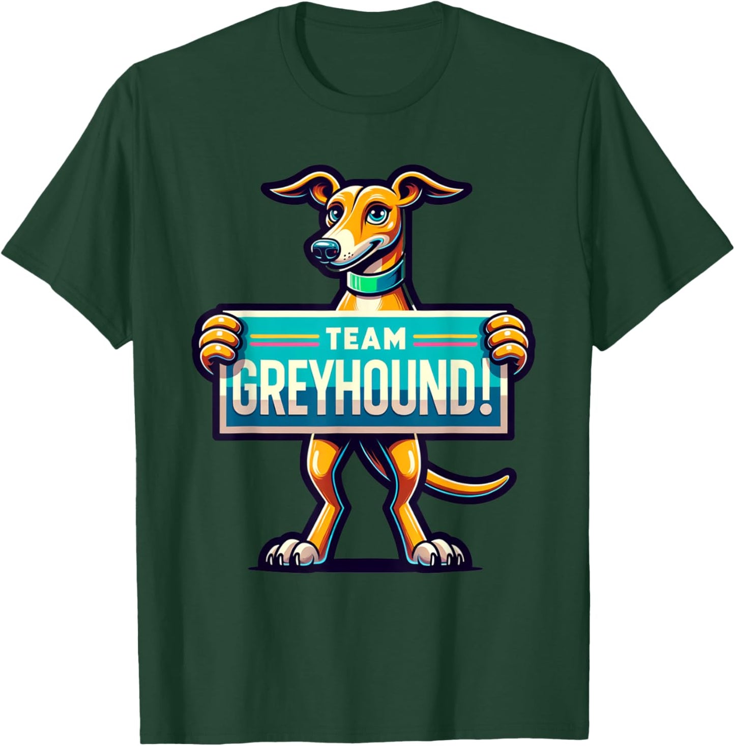 Team Greyhound, Dog Mascot, Greyhound Racing, Dog Lover Women Kids T-Shirt - T-Shirt | Forest