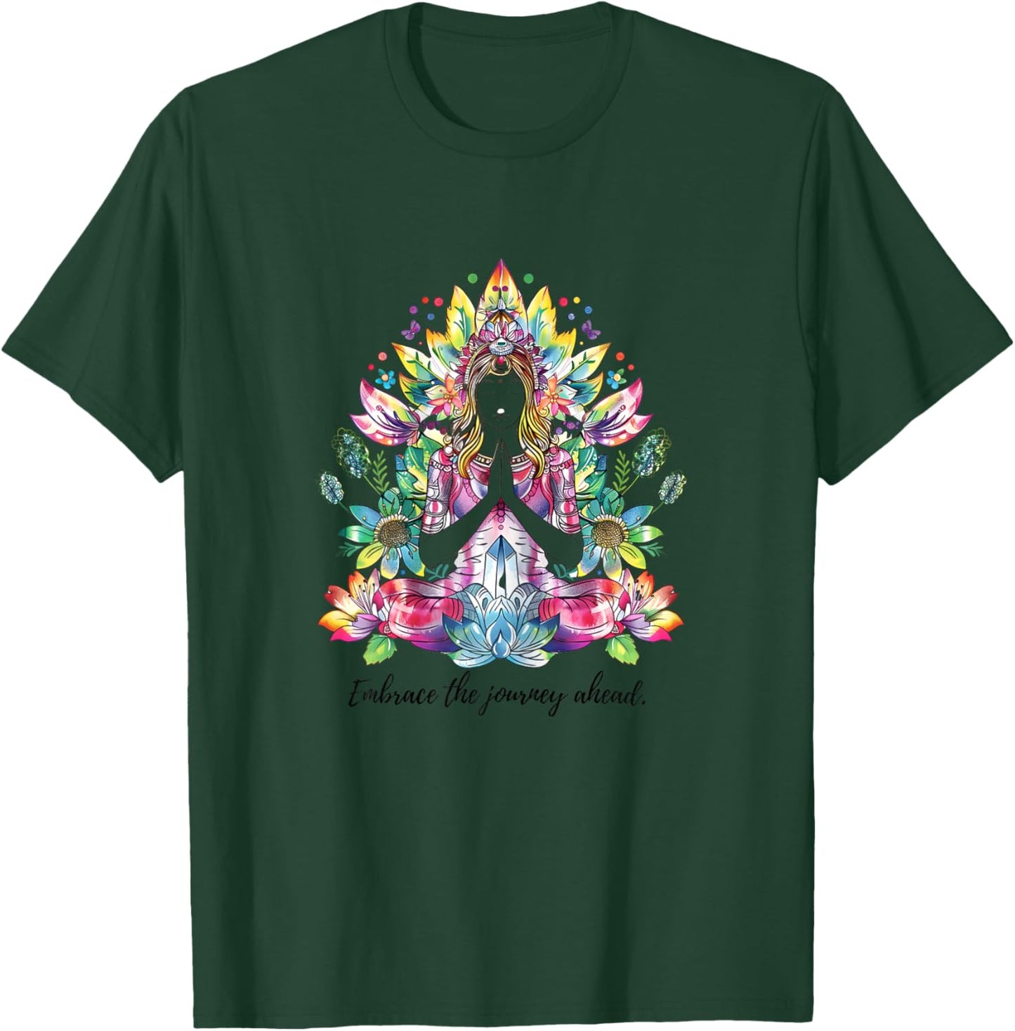 Mindful Meditation Accessory Set - Zen Mantra Cards & Yoga T-Shirt - T-Shirt | Forest